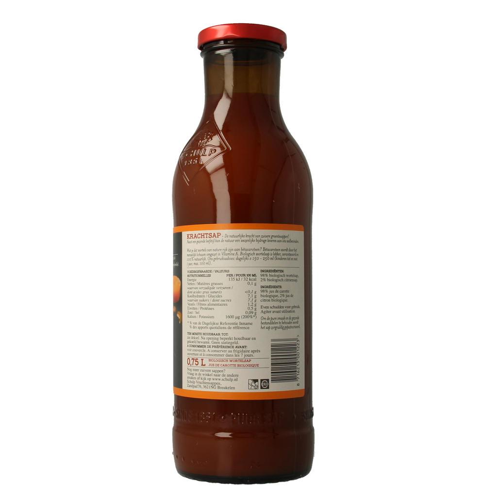 Schulp Krachtsap wortelsap puur bio 750.00 Milliliter