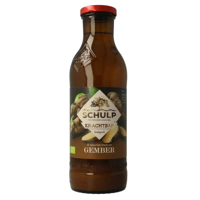 Schulp Krachtsap gembersap puur bio 750 Milliliter