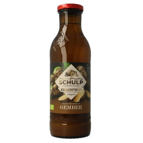 Schulp Krachtsap gembersap puur bio 750 Milliliter