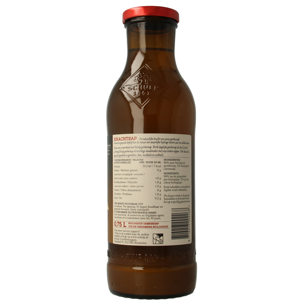 Schulp Krachtsap gembersap puur bio 750.00 Milliliter