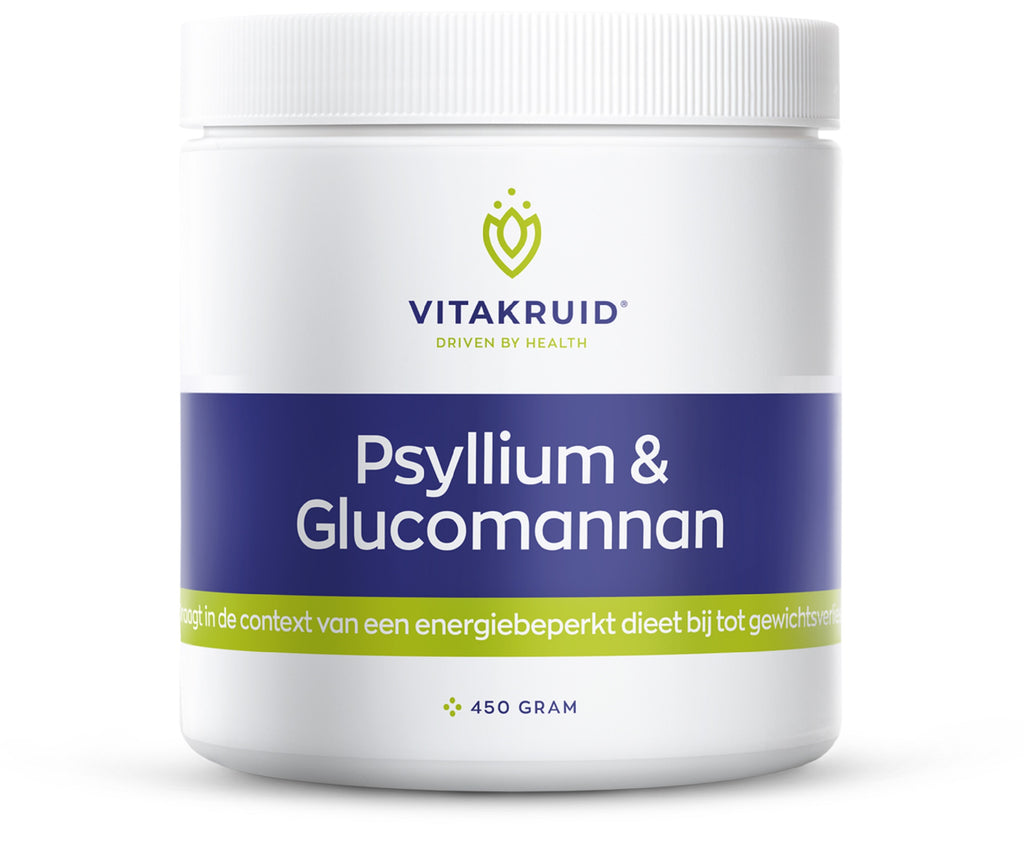 Vitakruid Psyllium 5000 mg & Glucomannan 1000 mg vezels 450.00 Gram