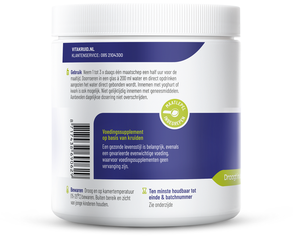 Vitakruid Psyllium 5000 mg & Glucomannan 1000 mg vezels 450.00 Gram