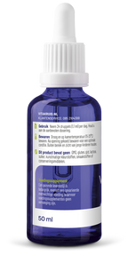 Vitakruid Vegan Omega 3 algenolie 1250 tryglyceriden 500 DHA 50.00 Milliliter