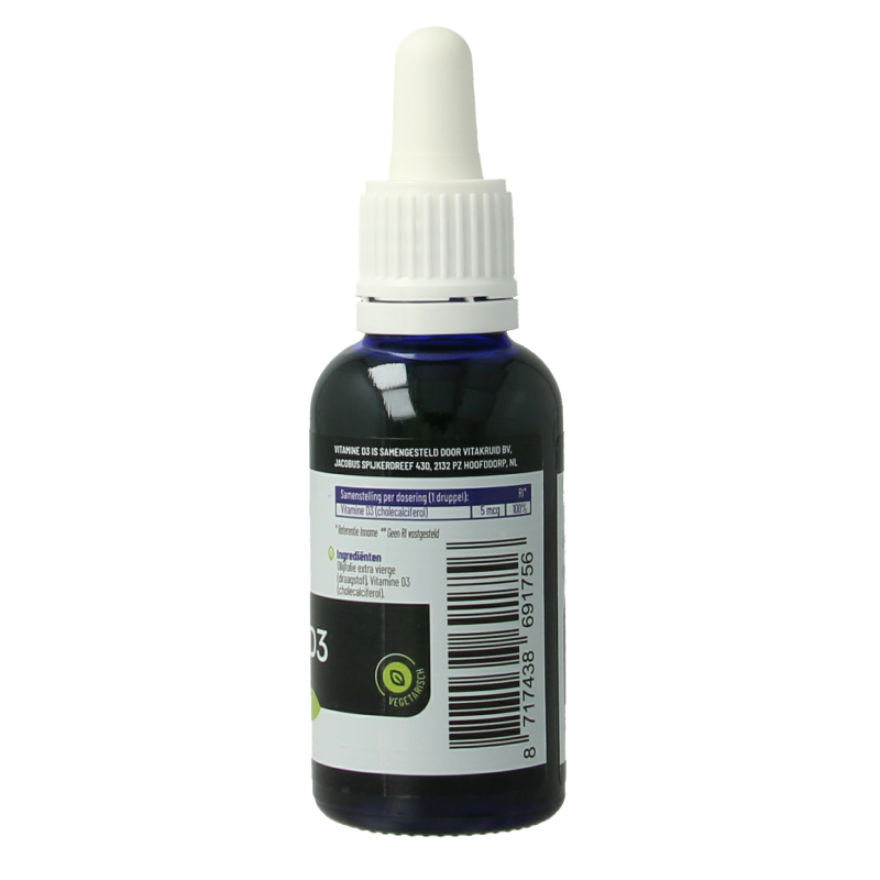 Vitakruid Vitamine D3 druppels 5 mcg / 200 IE per druppel 30 Milliliter