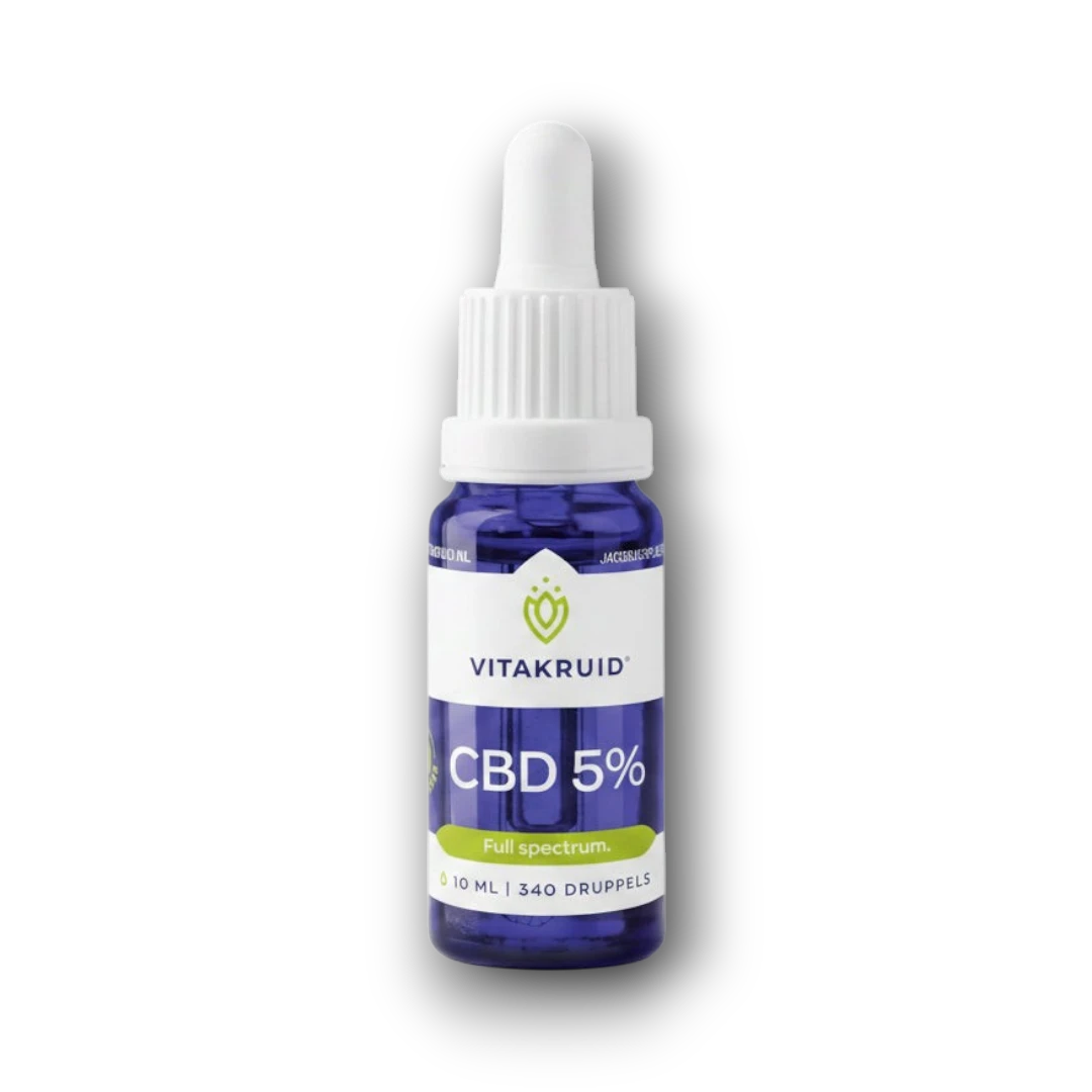 Vitakruid CBD Olie 5% full spectrum met MCT als drager 10 Milliliter