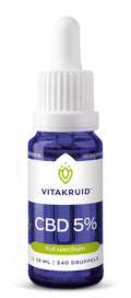 Vitakruid CBD Olie 5% full spectrum met MCT als drager 10.00 Milliliter