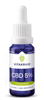 Vitakruid CBD Olie 5% full spectrum met MCT als drager 10.00 Milliliter