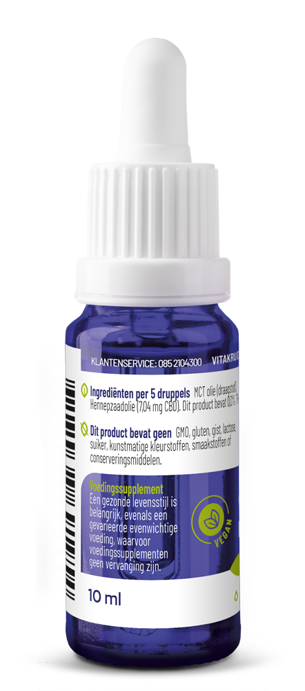 Vitakruid CBD Olie 5% full spectrum met MCT als drager 10.00 Milliliter
