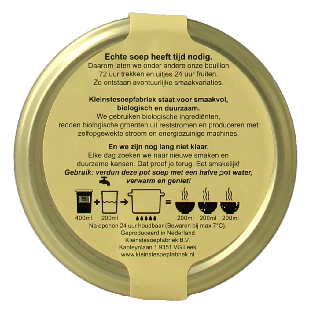 Kleinstesoepfabriek Kippenbouillon bio 400.00 Milliliter