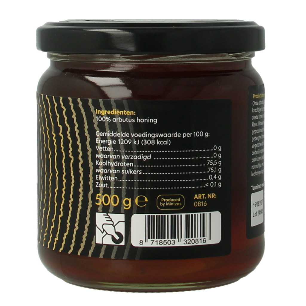 Bountiful select Griekse rauwe honing arbutus 500.00 Gram
