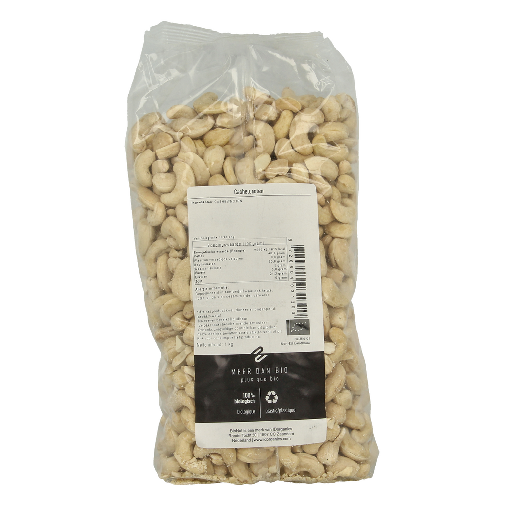 Bionut Cashewnoten ongezouten bio 1.00 Kilogram