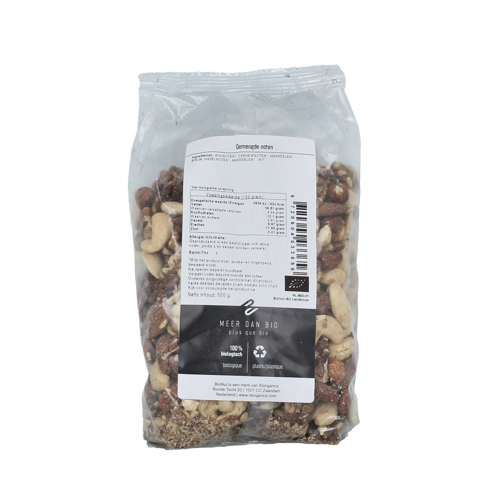 Bionut Gemengde noten zonder paranoten bio 500.00 Gram