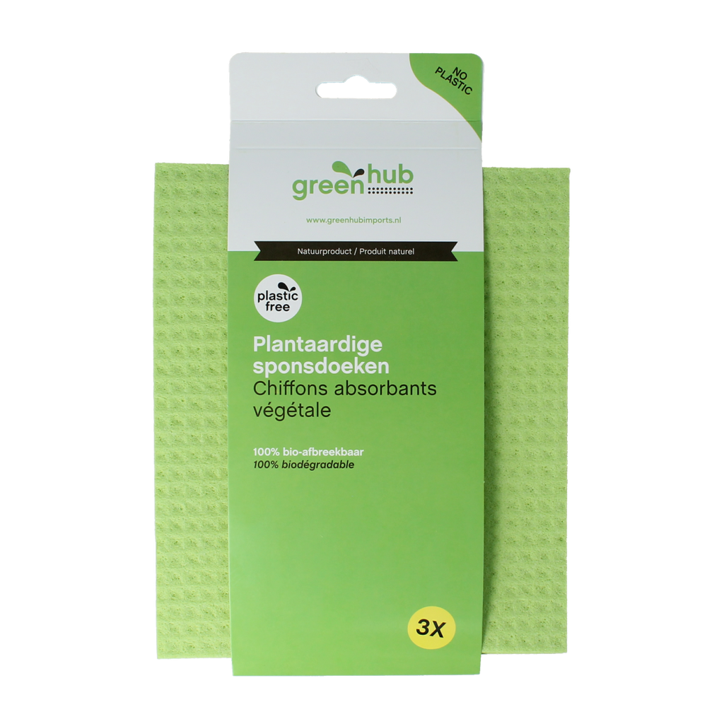 Greenhub  Sponsdoeken plantaardig 3.00 Stuks