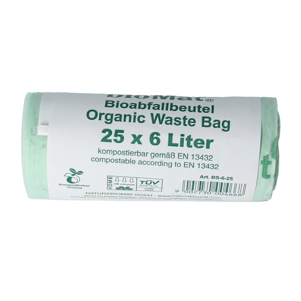 Biomat Wastebag compost 6 liter 25.00 Stuks