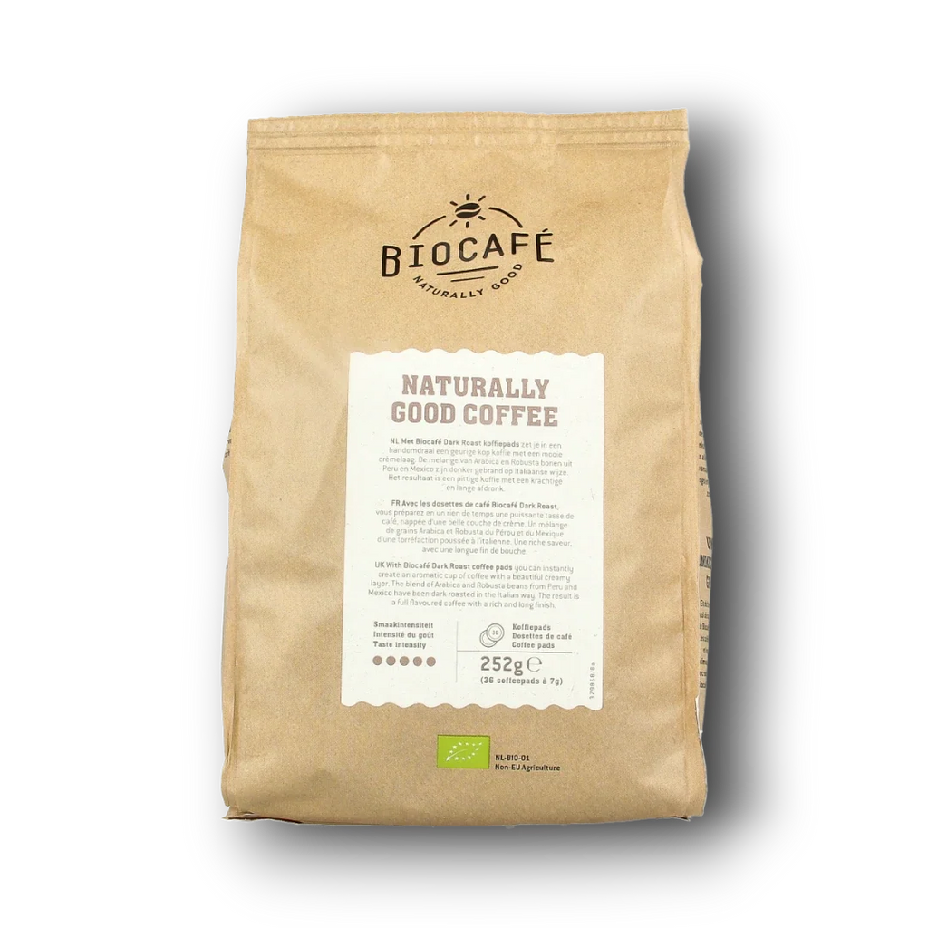 Biocafe Coffee pads dark roast bio 36.00 Stuks