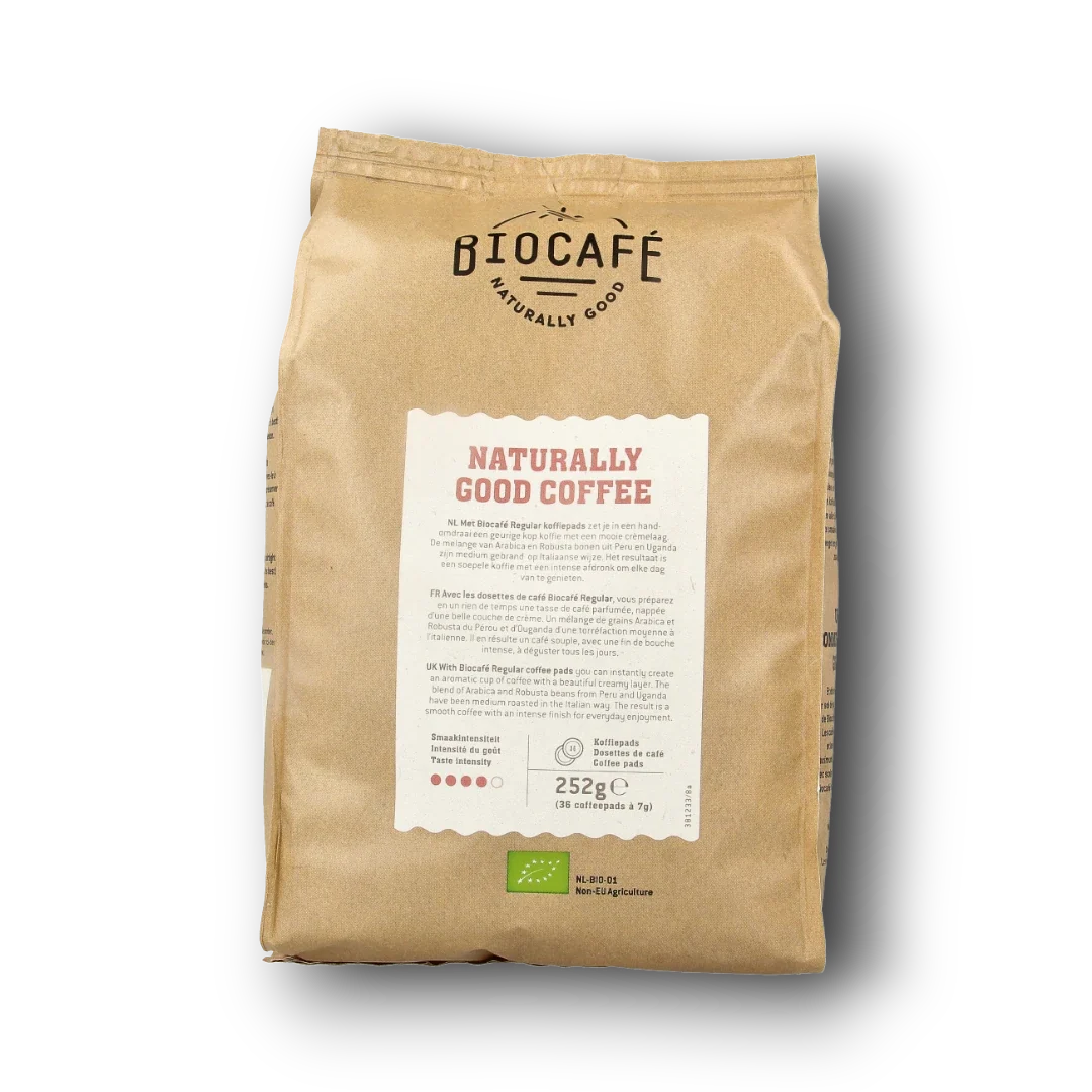 Biocafe Coffee pads regular bio 36.00 Stuks