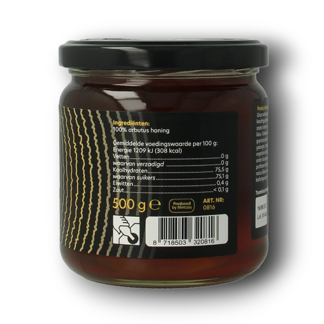 Bountiful select Griekse rauwe honing arbutus 500.00 Gram