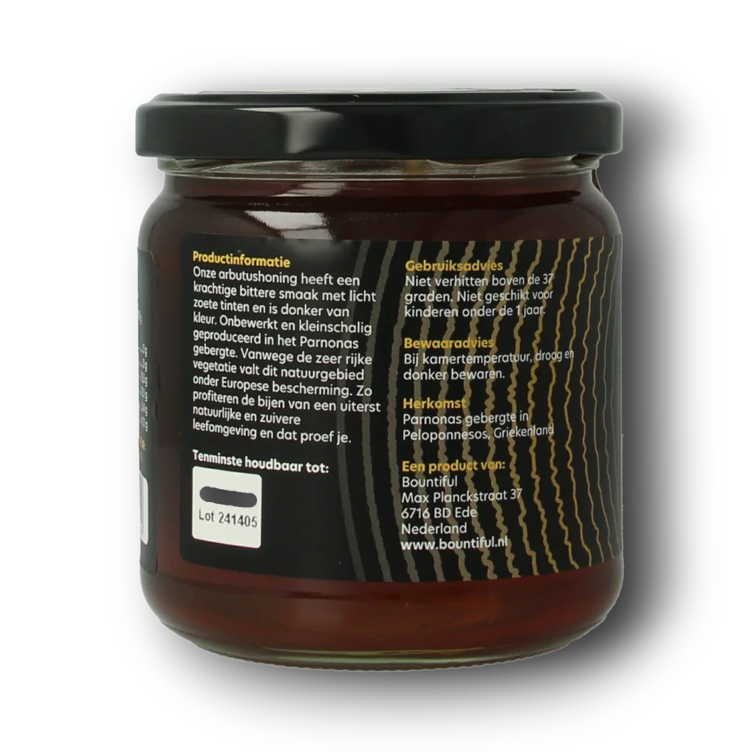 Bountiful select Griekse rauwe honing arbutus 500.00 Gram