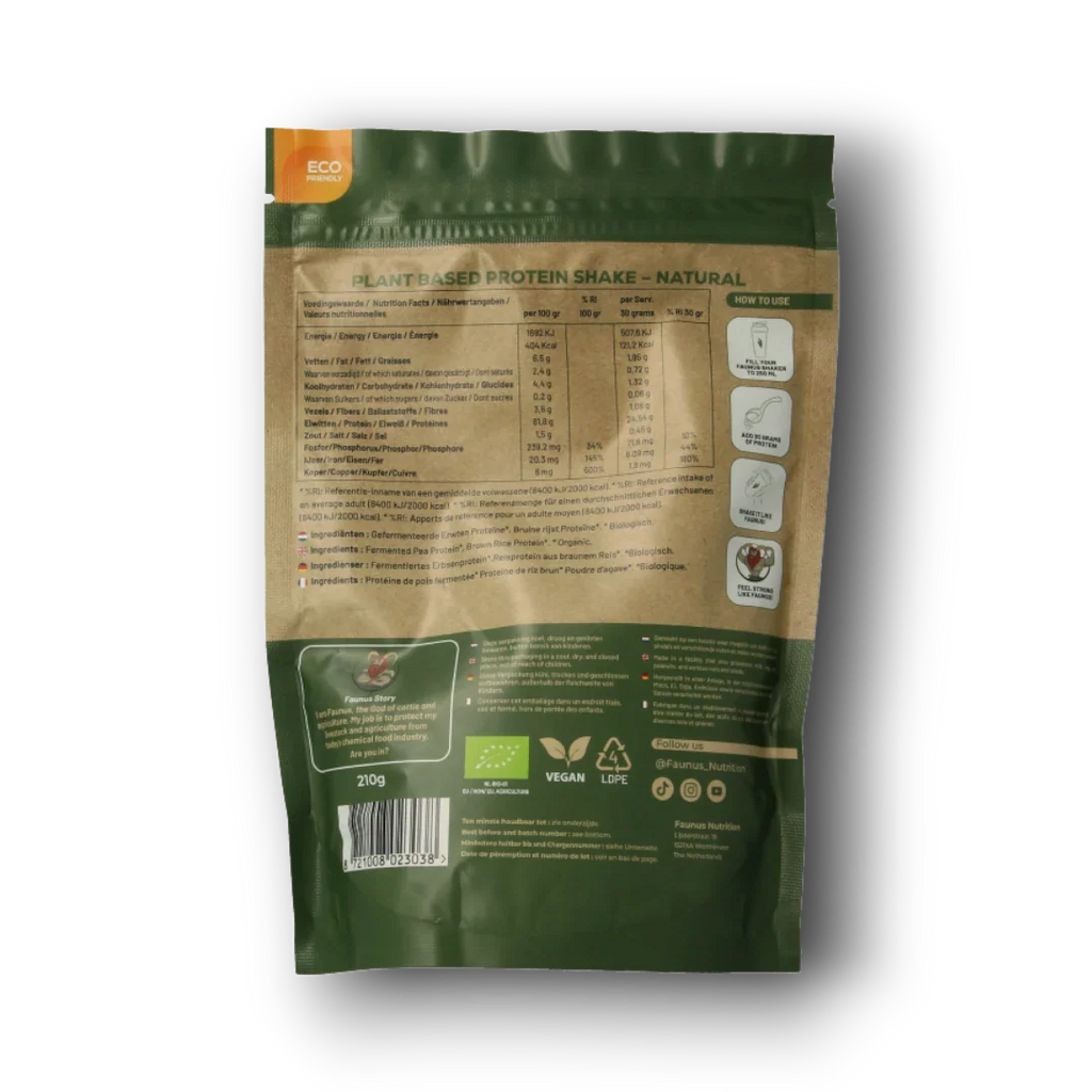 Faunus Nutrition Proteine gefermenteerd naturel bio 210 Gram