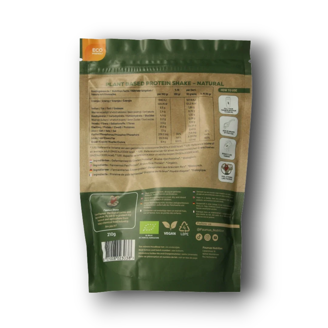 Faunus Nutrition Proteine gefermenteerd naturel bio 210 Gram