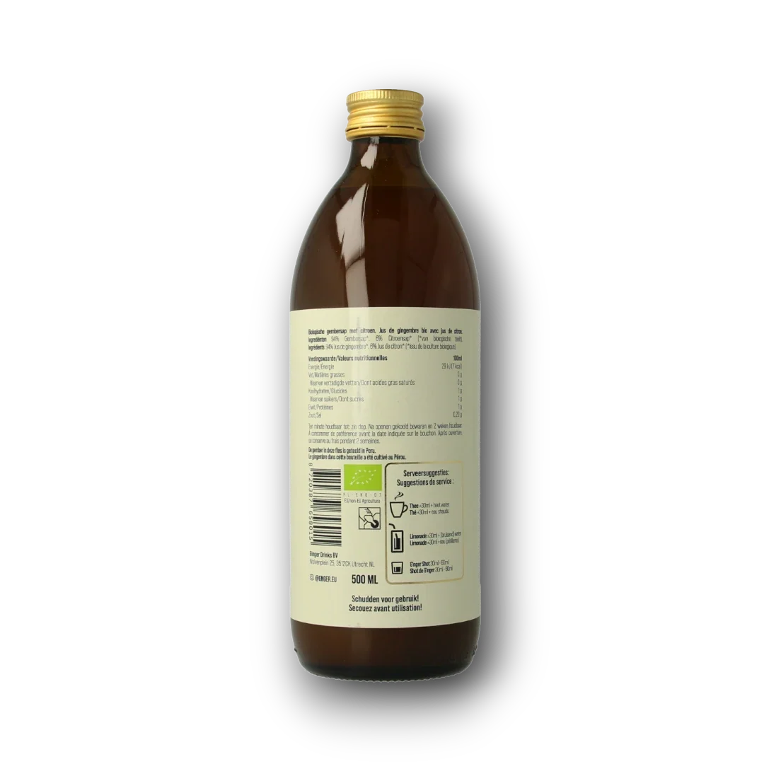 G'nger Gembersap met citroensap bio 500.00 Milliliter