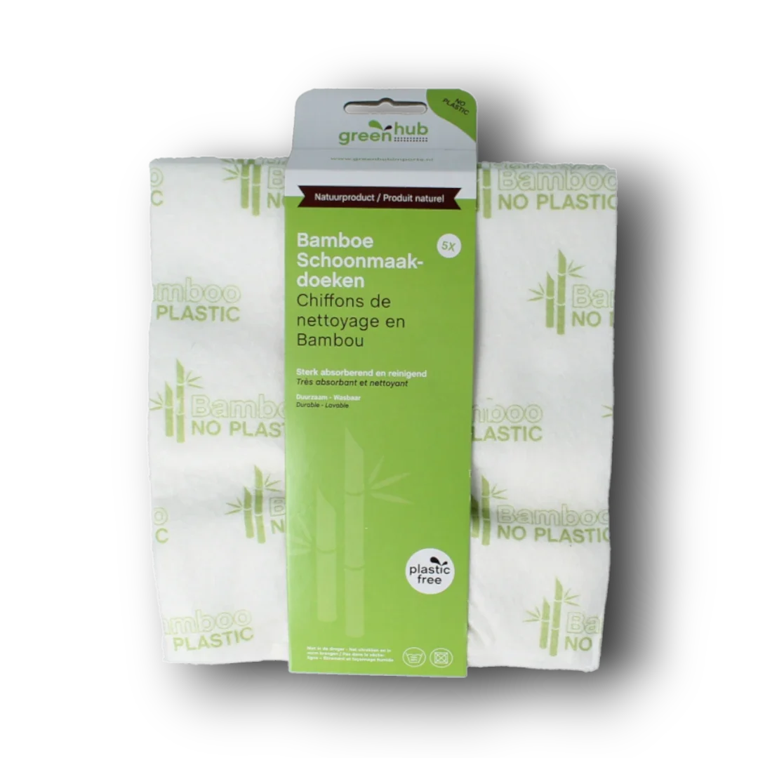 Greenhub  Schoonmaakdoeken bamboe 5 Stuks