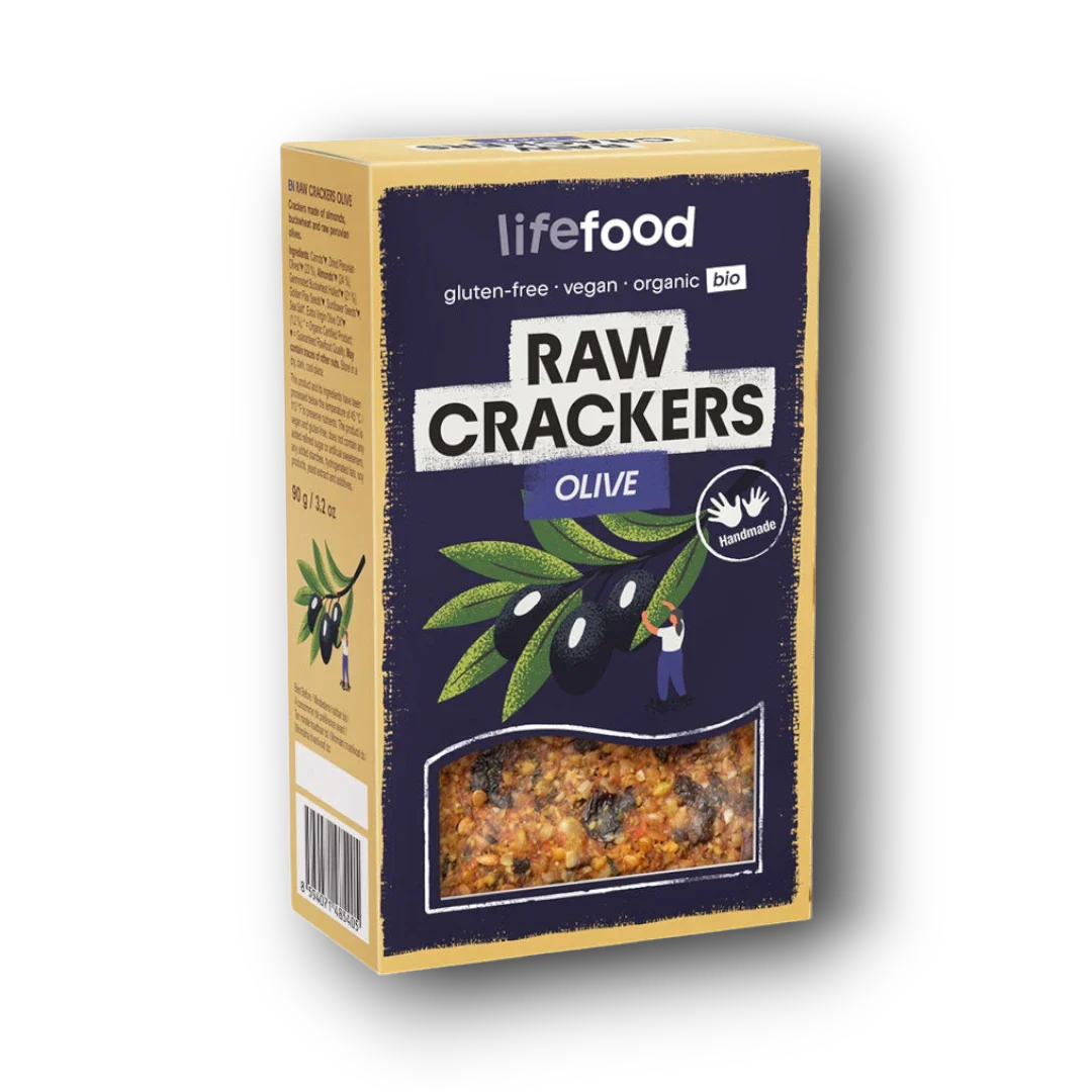 Lifefood Life crackers olijf raw bio 90.00 Gram