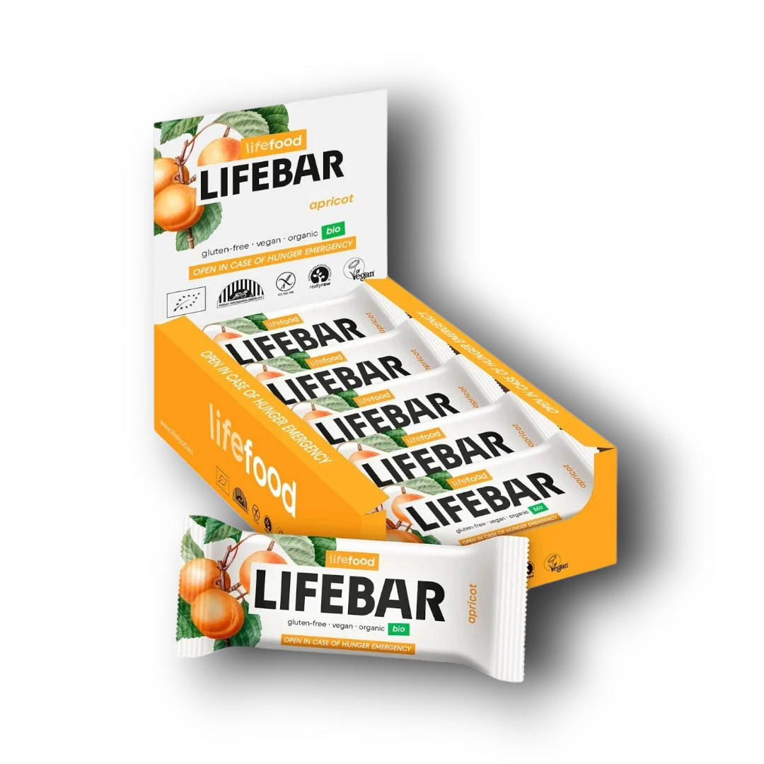 Lifefood Lifebar abrikoos bio raw 40.00 Gram