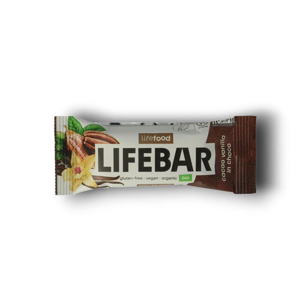 Lifefood Lifebar inchoco chocolade vanille raw bio 40 Gram