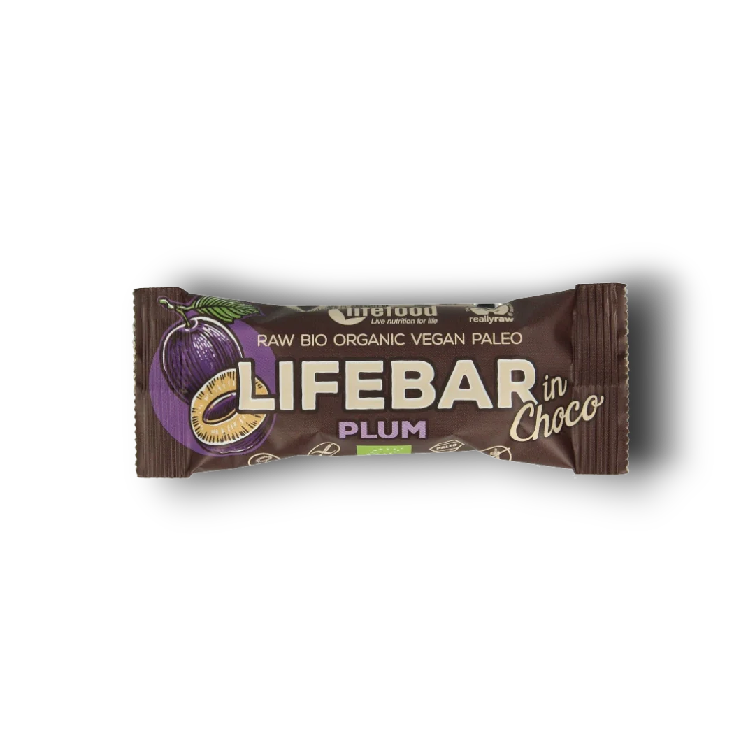 Lifefood Lifebar Inchoco pruimen bio raw 40 Gram
