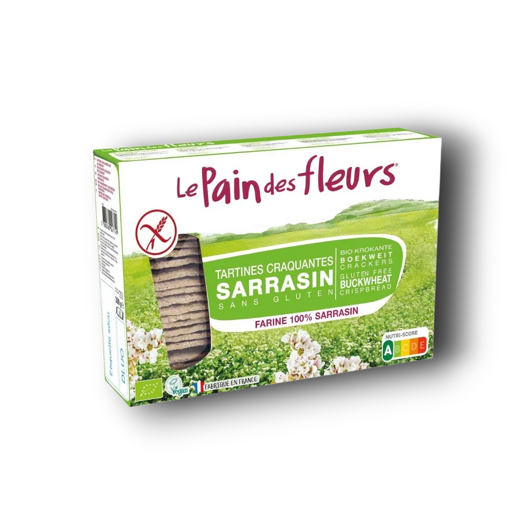Pain Des Fleurs Krokante crackers boekweit glutenvrij bio 300.00 Gram