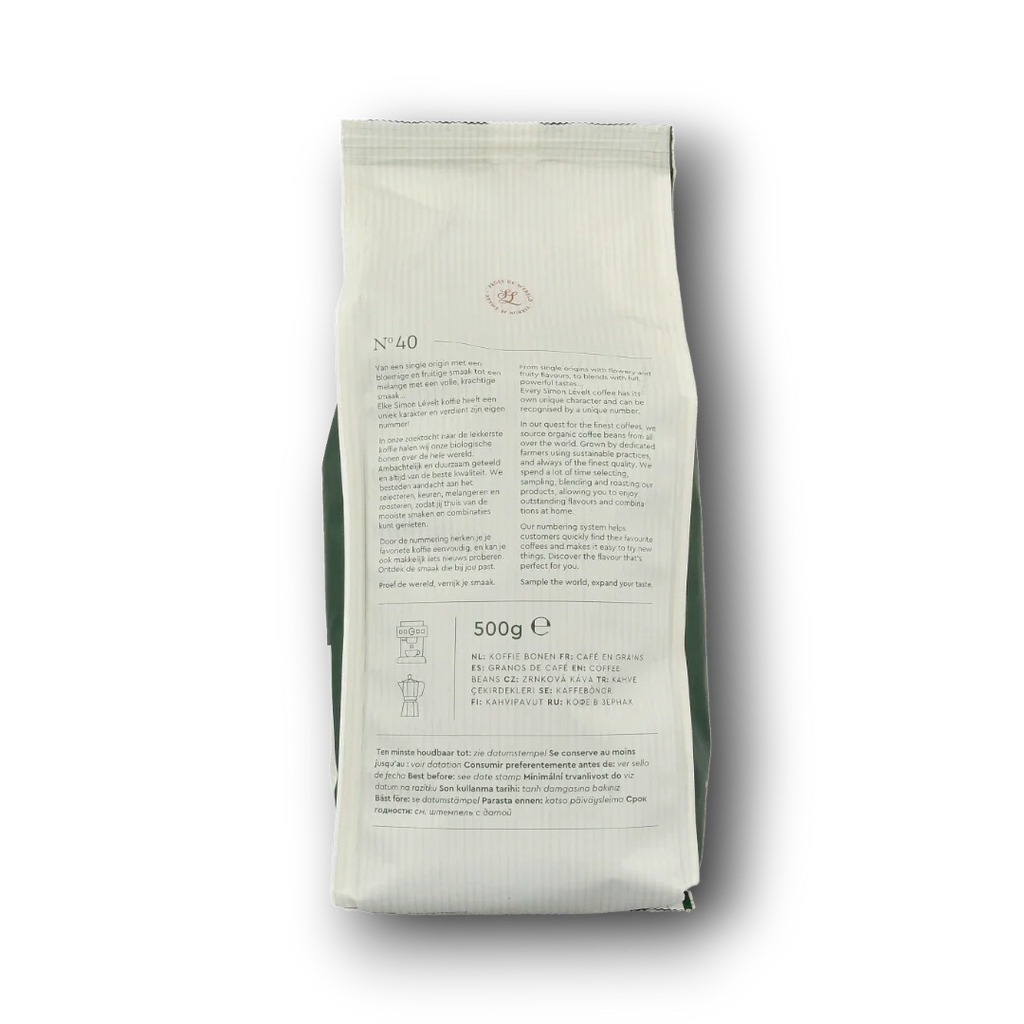 Simon Levelt Cafe N40 espresso extra dark roast bio 500.00 Gram