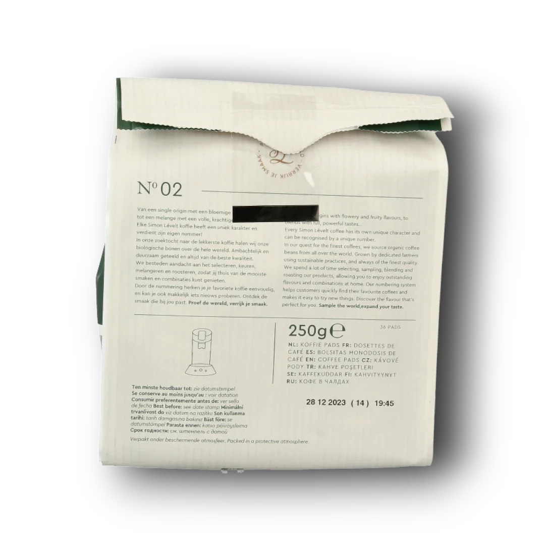 Simon Levelt Cafe pads forte superior blend bio 36 Stuks