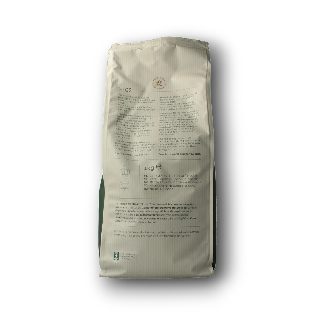 Simon Levelt Forte superior blend gemalen koffie bio 1.00 Kilogram