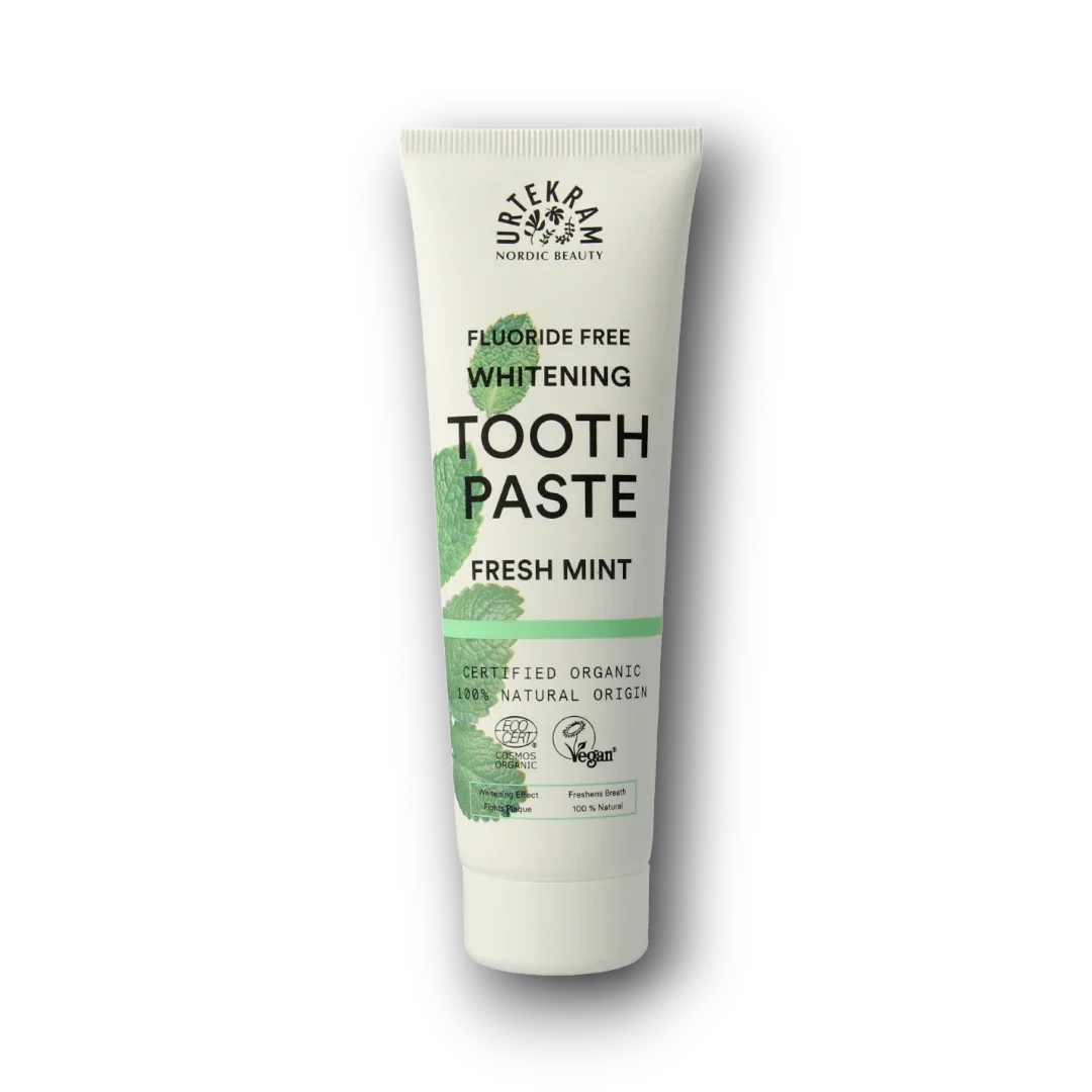 Urtekram Tandpasta whitening fresh mint 75.00 Milliliter