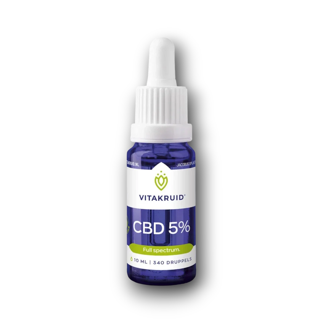 Vitakruid CBD Olie 5% full spectrum met MCT als drager 10.00 Milliliter