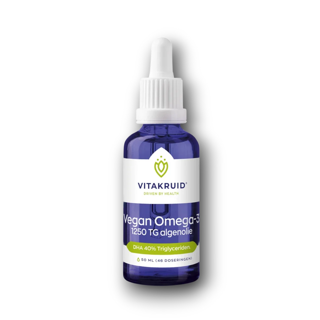 Vitakruid Vegan Omega 3 algenolie 1250 tryglyceriden 500 DHA 50.00 Milliliter