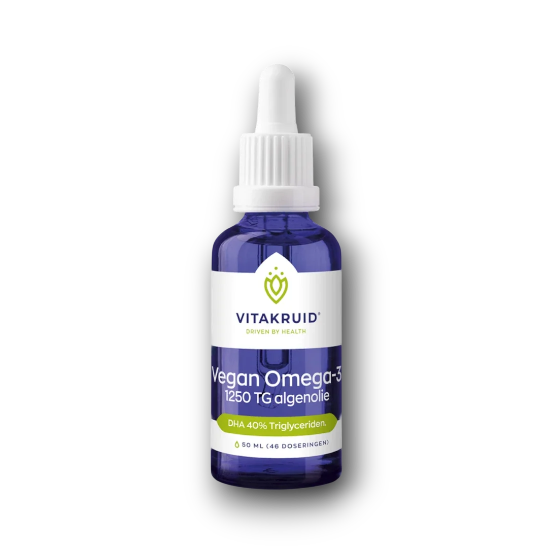 Vitakruid Vegan Omega 3 algenolie 1250 tryglyceriden 500 DHA 50.00 Milliliter
