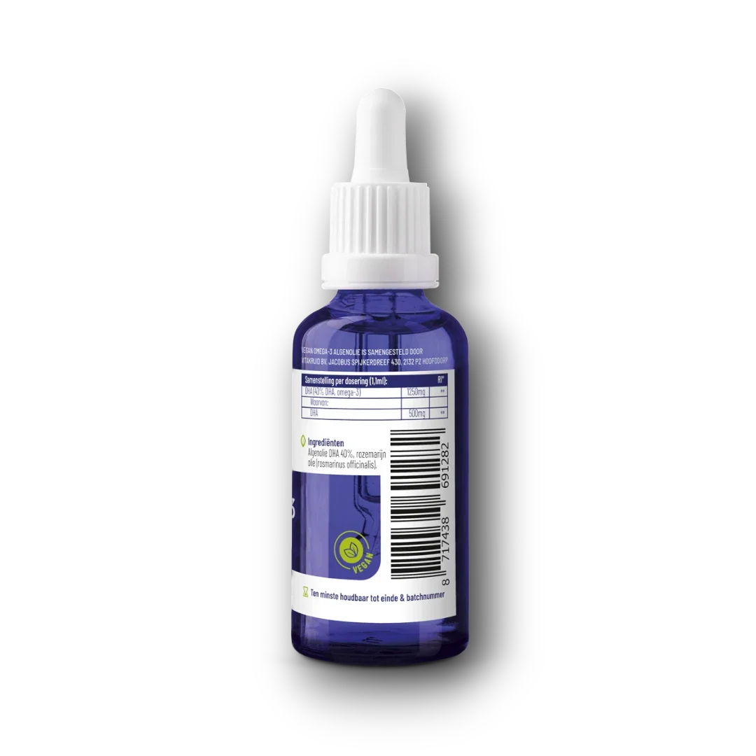 Vitakruid Vegan Omega 3 algenolie 1250 tryglyceriden 500 DHA 50.00 Milliliter