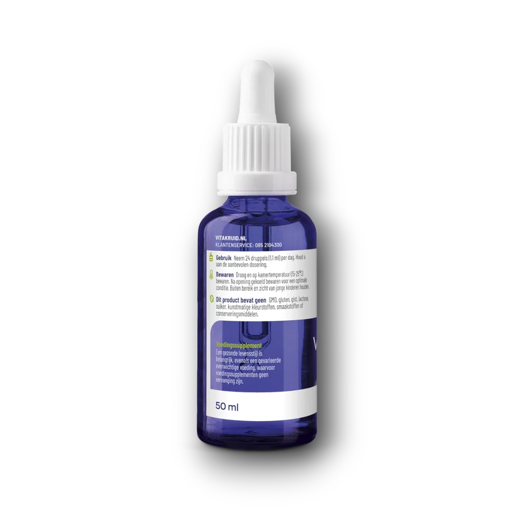 Vitakruid Vegan Omega 3 algenolie 1250 tryglyceriden 500 DHA 50.00 Milliliter