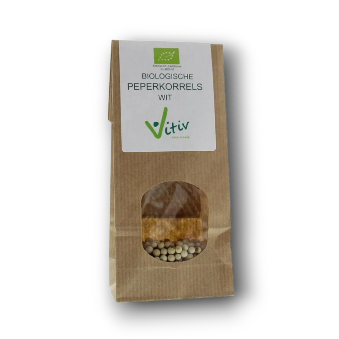 Vitiv Peperkorrels wit bio 40 Gram