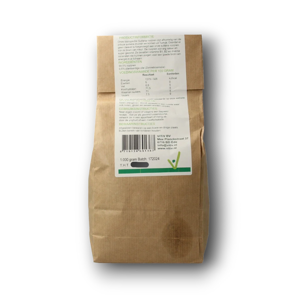 Vitiv Sultana rozijnen bio 1.00 Kilogram