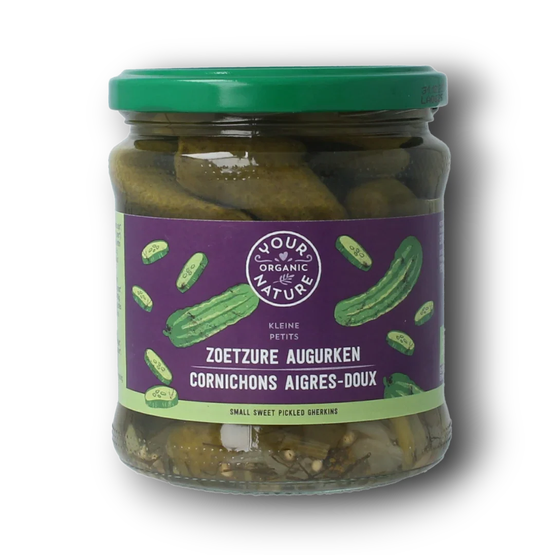 Your Organic Nature Augurken zoetzuur 330.00 Gram