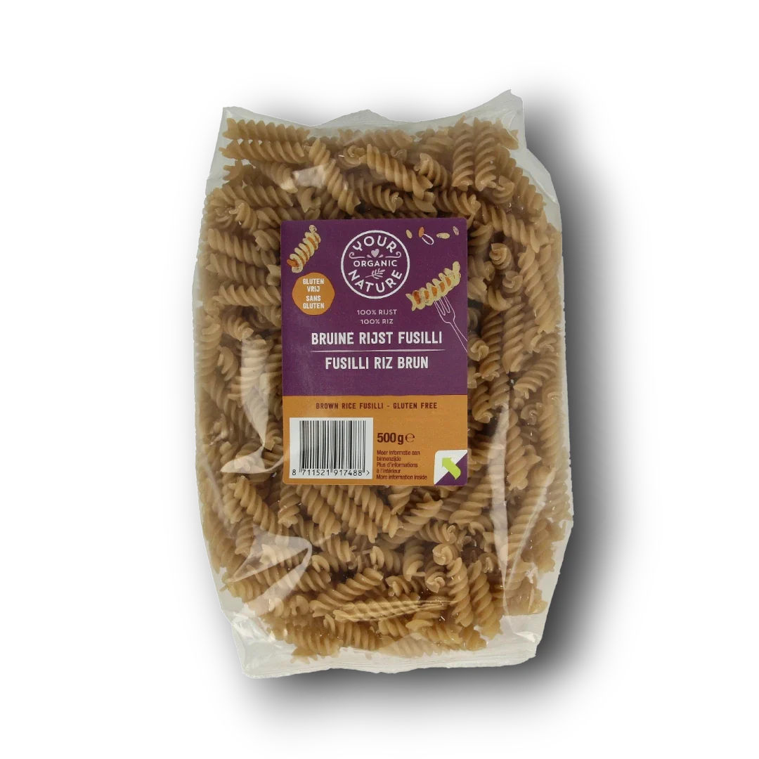 Your Organic Nature Bruine rijst pasta glutenvrij 500.00 Gram