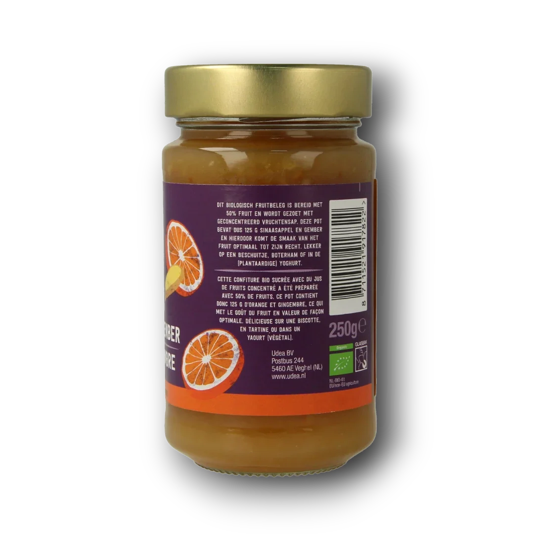 Your Organic Nature Fruit beleg sinaasappel / gember bio 250.00 Gram