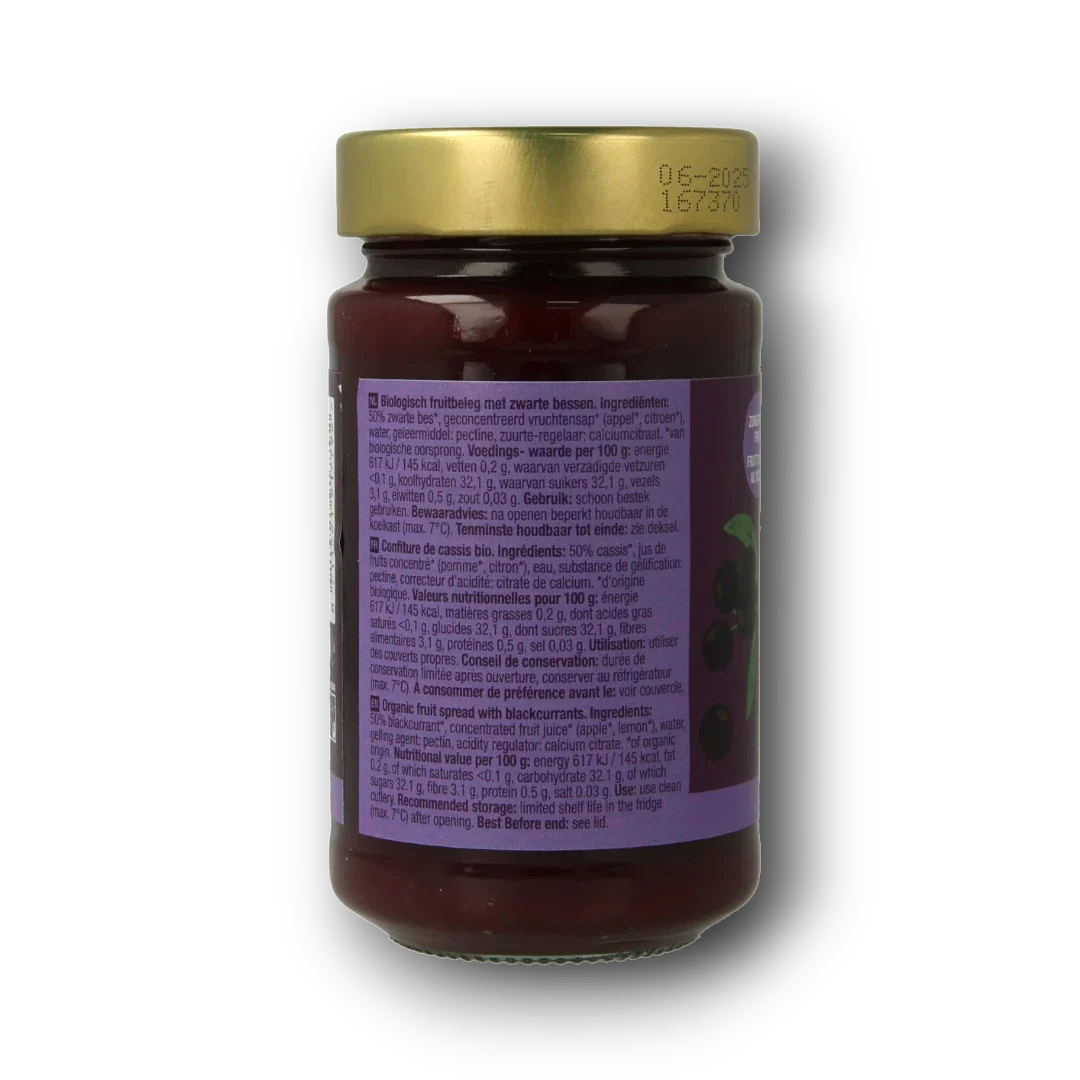 Your Organic Nature Fruit beleg zwarte bes bio 250.00 Gram
