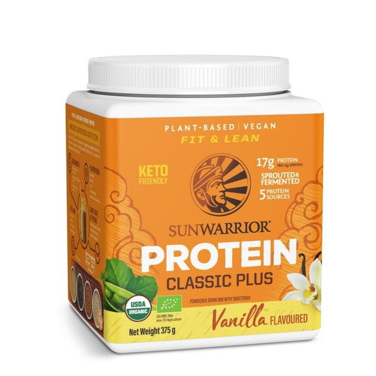 Proteine-Poeder-Vegan-Biologisch-Sunwarrior-Classic-Plus-Vanille-375-Gram